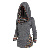 Saymera | Lässiger Tribal-Kapuzenpullover – Grau
