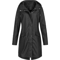 Wasserdichte Damen-Regenjacke mit Kapuze - Modern & Wetterfest – Schwarz