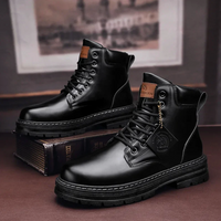 Warme Herren Winterstiefel – Schwarz