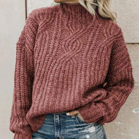 Weicher Damen Strickpullover mit Rundhalsausschnitt – Rot