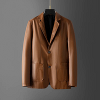 Elegante Herren Lederjacke aus italienischem Leder – Braun