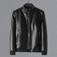 Herren Lederjacke Klassisch - Zeitloses Bomber Design – Schwarz