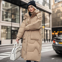 Damen Wintermantel mit abnehmbarer Kapuze - Warm & Wasserdicht – Khaki