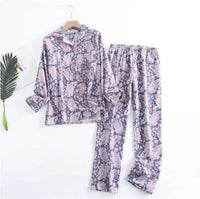 Bequemes Damen Pyjama-Set mit lebendigen Mustern | Zweiteiler – Blauer Hippie