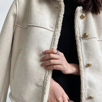 Damen Wildleder Jacke in eleganter Passform – Weiß