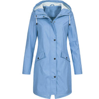 Wasserdichte Damen-Regenjacke mit Kapuze - Modern & Wetterfest – Hellblau