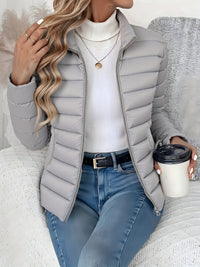 Cornelia | Damen Leichte Übergangsjacke mit Stehkragen – Grau