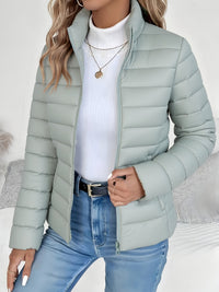 Cornelia | Damen Leichte Übergangsjacke mit Stehkragen – Grün