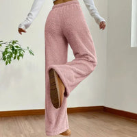 Weiche warme Damen Plüschhose – Rosa