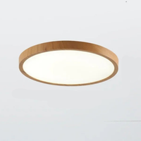 Ultradünne runde LED-Deckenleuchte – Holz