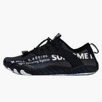 Unisex Barfußschuhe mit Mesh Obermaterial und Gummisohle – Schwarz