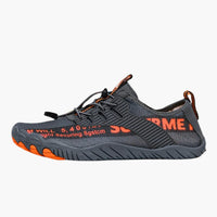 Unisex Barfußschuhe mit Mesh Obermaterial und Gummisohle – Grau / Orange