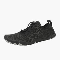 Unisex Barfußschuhe mit gemustertem Mesh Obermaterial – Schwarz