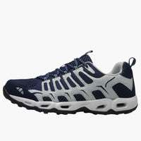 Unisex Trekking-Schuhe mit Schnürverschluss und profilierter Außensohle – Blau / Hellgrau