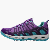 Unisex Trekking-Schuhe mit Schnürverschluss und profilierter Außensohle – Violett / Blau
