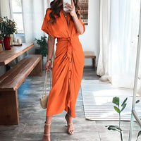 Zenieth | Damen Stilvolles Kleid – Orange