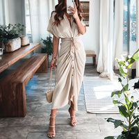Zenieth | Damen Stilvolles Kleid – Gold