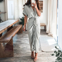 Zenieth | Damen Stilvolles Kleid – Hellgrau