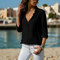 Plisseebluse für Damen - Elegante Sommer Bluse mit Puffärmeln für jeden Anlass – Schwarz