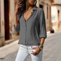 Plisseebluse für Damen - Elegante Sommer Bluse mit Puffärmeln für jeden Anlass – Grau