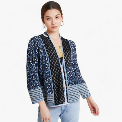 Queeni | Wende-Kurzjacke aus Baumwolle mit Blumenmuster für Damen