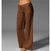 Eudora | Damen Hose mit weitem Bein – Kaffee