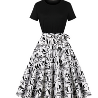 Nerys | Jahrgang Pünktchenkleid Für Damen – Schwarz Weiß 2