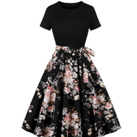 Nerys | Jahrgang Pünktchenkleid Für Damen – Rosa Weiß