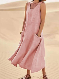 Emily - Elegantes Frühlingskleid wit Bauchabdeckung – Rosa