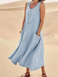 Emily - Elegantes Frühlingskleid wit Bauchabdeckung – Himmelblau