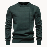 Strickpullover Herren Gestreift Kariert – Grün