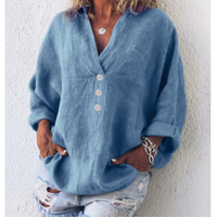Io | Bluse im Ibiza-Stil für Damen – Blau