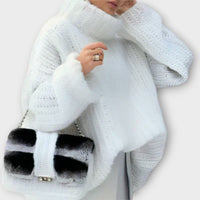 Übergroßer Rollkragenpullover – Gemütliches Volumen, müheloser Chic – Weiß