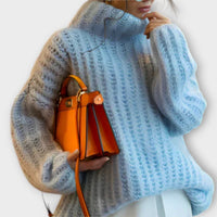 Übergroßer Rollkragenpullover – Gemütliches Volumen, müheloser Chic – Hellblau
