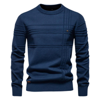 Maziarz - Eleganter Pullover Mit Karomuster – Marine