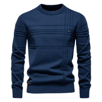 Burkhard | Stilvoller Herrenpullover mit Rautendesign – Marine