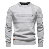 Maziarz - Eleganter Pullover Mit Karomuster – Hellgrau