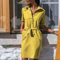 Indira | Stilvoll Damen Kleid – Gelb
