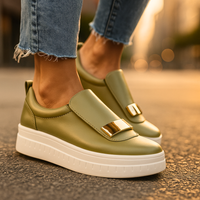 Clara | Elegante Plateau-Loafer zeitlos – Grün