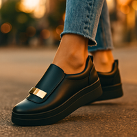 Clara | Elegante Plateau-Loafer zeitlos – Schwarz