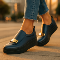 Clara | Elegante Plateau-Loafer zeitlos – Blau