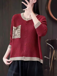 Ava | Strick-Cardigan – Rot