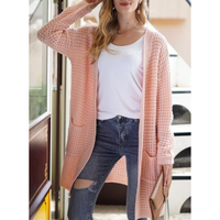 Damen-Strickjacke in Verlängerter Ausführung | winterliche Struktur – Beige