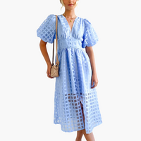 Amber | Elegantes Sommer-Midikleid – Hellblau