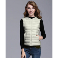 Damen Puffer Daunen Weste | Ärmellos – Weiß