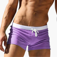 Kurze Badehose für Herren – Enganliegend mit Kordelzug – Lila