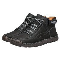 Winterschuhe Herren | Gefütterte Schnürstiefel Knöchelhoch – Schwarz