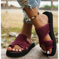 Veda | Offene Sandalen für Damen – Bordeaux