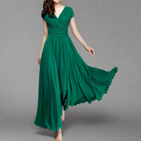 Karmilda | Elegantes Chiffon-Abendkleid für Damen – Grün