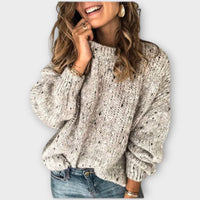 Eileen - Gemütlicher Retro-Strickpullover – Beige